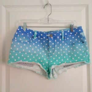 Victoria's Secret Jean Shorts Boyfriend Cutoff Size 6 Stretch Polka Dots Denim